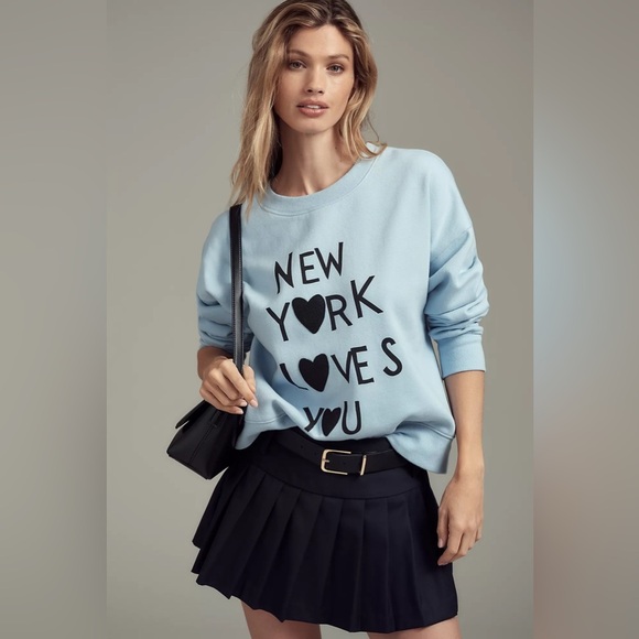 NWT! Rebecca Mayfield x Anthropologie Maeve New York Oversized Sweatshirt - XL 🟠 - Picture 2 of 7